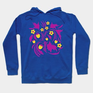 Folk floral art print  Flowers abstract art  poster Hoodie